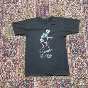 Lil Peep Merch Schemaposse Skeleton Grim Reaper T Shirt Black Short Sleeve S